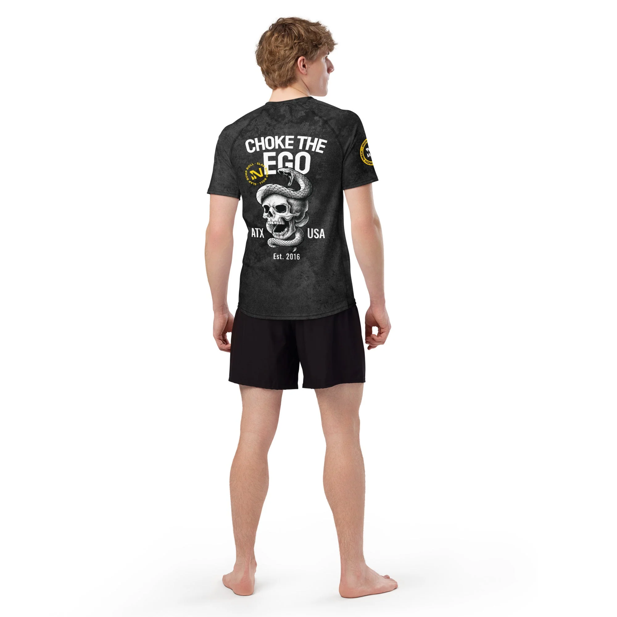 Choke The Ego SS BJJ Rash Guard - Black - Image 6